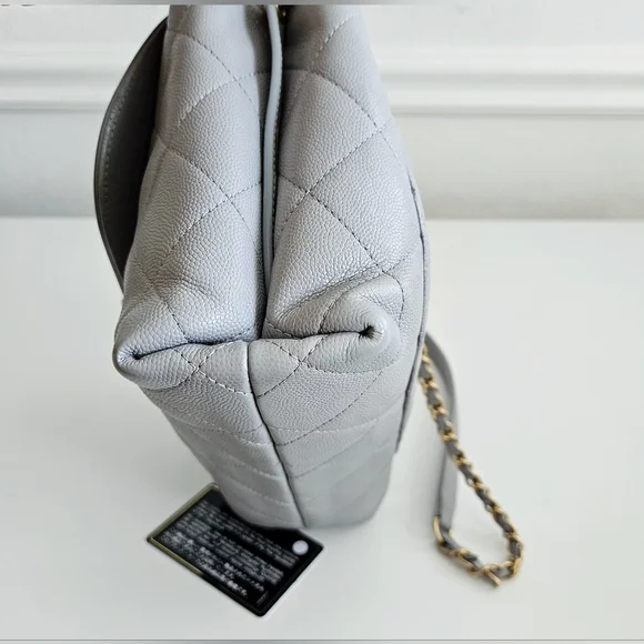 Chanel Gray Caviar Leather Top Handle Two-way Flap Bag - Picture 8 of 16